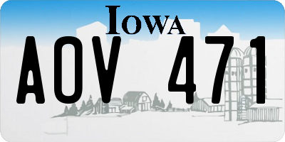 IA license plate AOV471