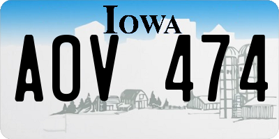 IA license plate AOV474