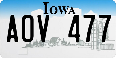 IA license plate AOV477