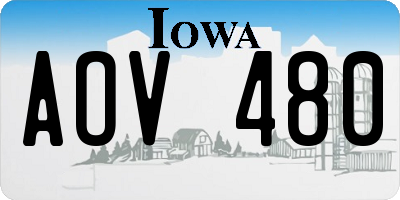 IA license plate AOV480