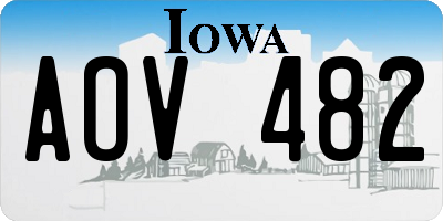 IA license plate AOV482