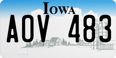 IA license plate AOV483