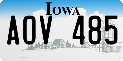 IA license plate AOV485