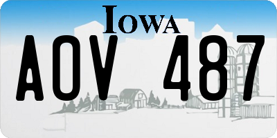 IA license plate AOV487