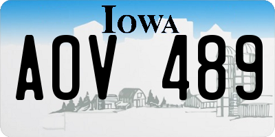 IA license plate AOV489