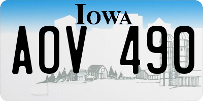 IA license plate AOV490