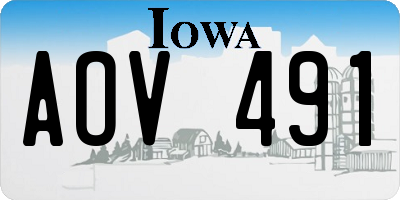 IA license plate AOV491