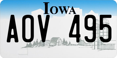 IA license plate AOV495