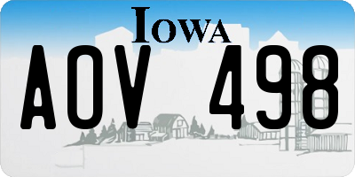 IA license plate AOV498