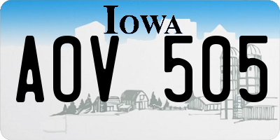 IA license plate AOV505