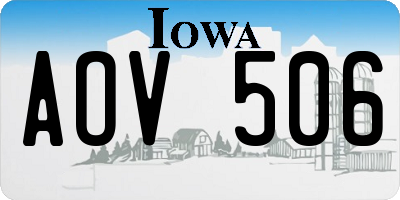 IA license plate AOV506