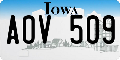 IA license plate AOV509