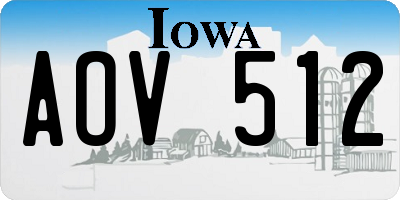 IA license plate AOV512