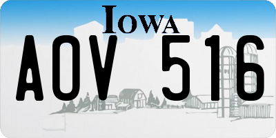 IA license plate AOV516