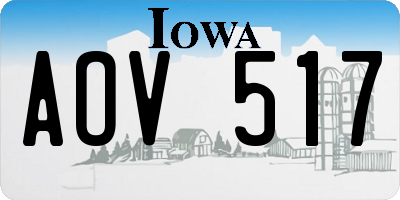 IA license plate AOV517