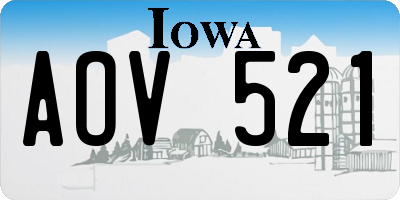 IA license plate AOV521