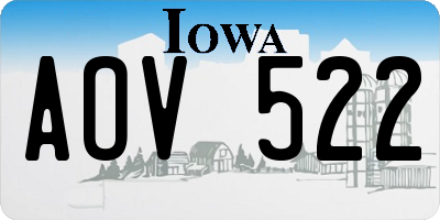 IA license plate AOV522