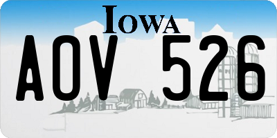 IA license plate AOV526