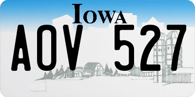 IA license plate AOV527