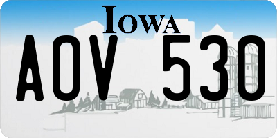 IA license plate AOV530