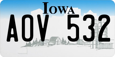 IA license plate AOV532