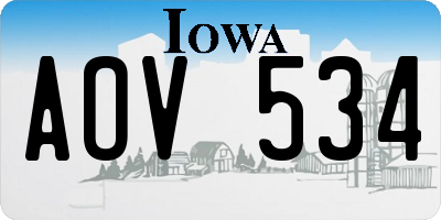 IA license plate AOV534