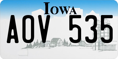 IA license plate AOV535