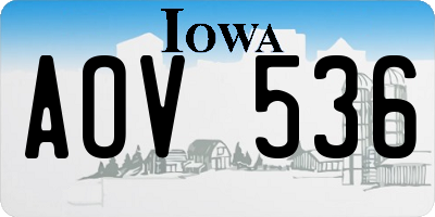 IA license plate AOV536