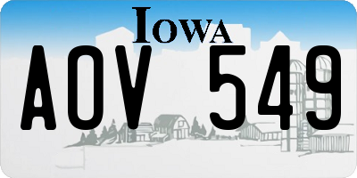 IA license plate AOV549