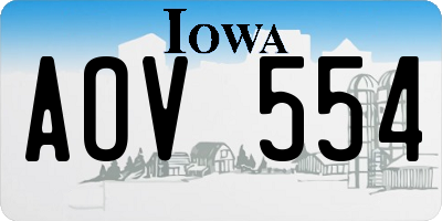 IA license plate AOV554