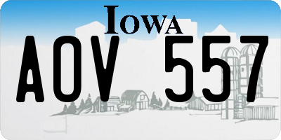 IA license plate AOV557