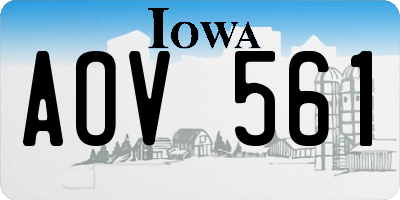 IA license plate AOV561