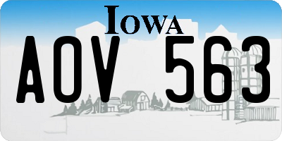 IA license plate AOV563
