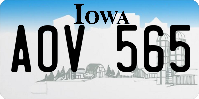 IA license plate AOV565
