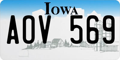 IA license plate AOV569
