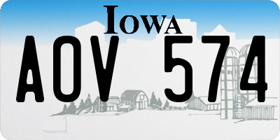 IA license plate AOV574