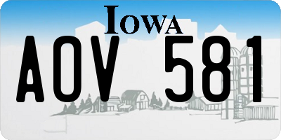 IA license plate AOV581