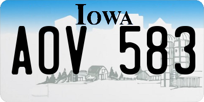 IA license plate AOV583