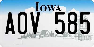 IA license plate AOV585