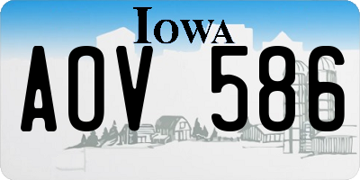 IA license plate AOV586