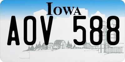 IA license plate AOV588