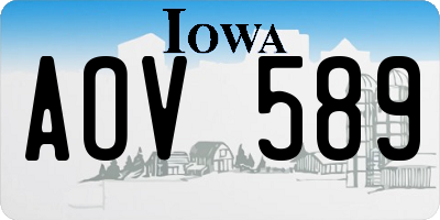 IA license plate AOV589