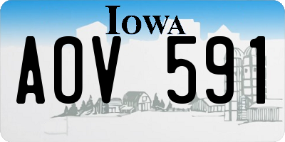 IA license plate AOV591