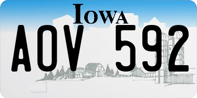 IA license plate AOV592