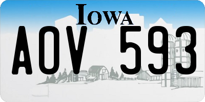 IA license plate AOV593