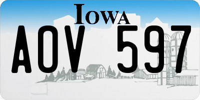 IA license plate AOV597
