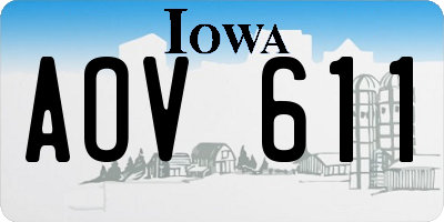 IA license plate AOV611