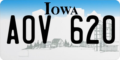IA license plate AOV620