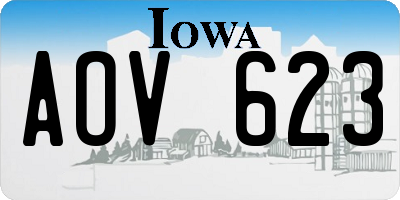 IA license plate AOV623