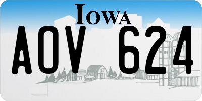 IA license plate AOV624